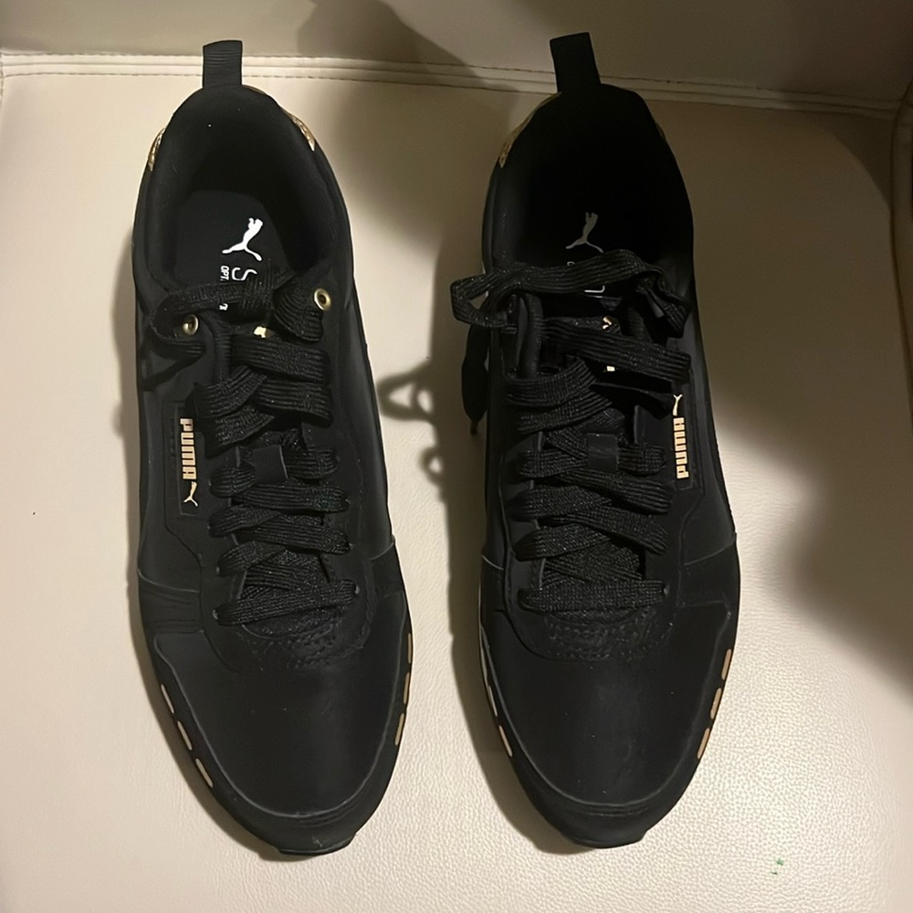 Puma Women’s Black Shoes With Gold Trim